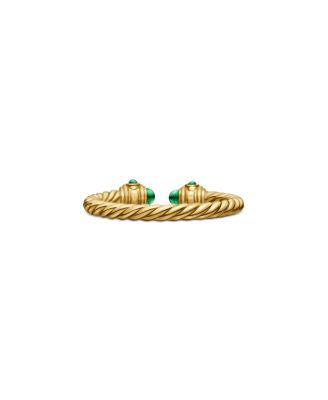 Renaissance Ring in 18K Yellow Gold with Emeralds, 2.3mm