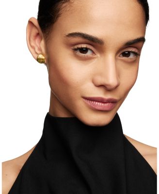 Sculpted Cable Earrings in Gold