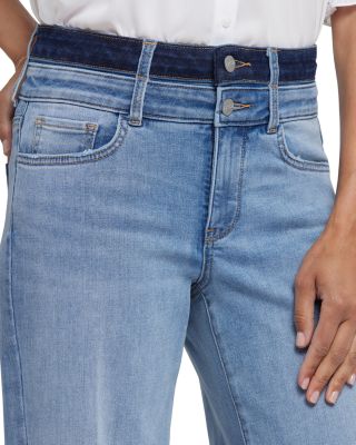Teresa Wide Leg Jeans with Contrast Double Waistband in Santiago Sea