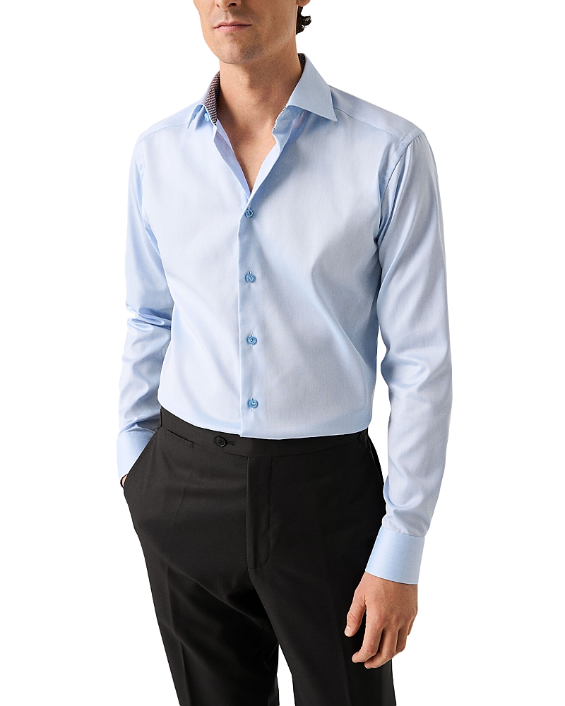 Eton Slim Fit Solid Shirt w Geometric Detail