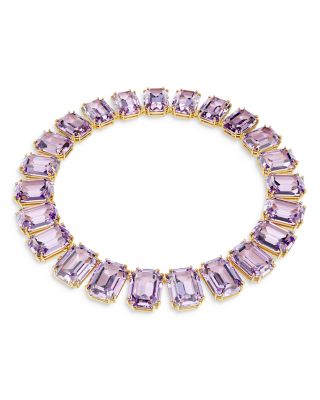 Millenia Purple Octagon Crystal Tennis Necklace, 14.125-15.375"