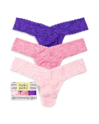 Hanky Panky Signature Lace Low Rise Thongs, Set of 3