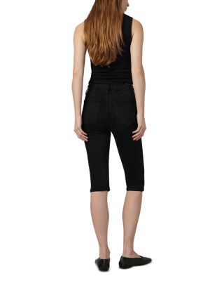 The All Day Elastic Waist Capri Jeans in Black