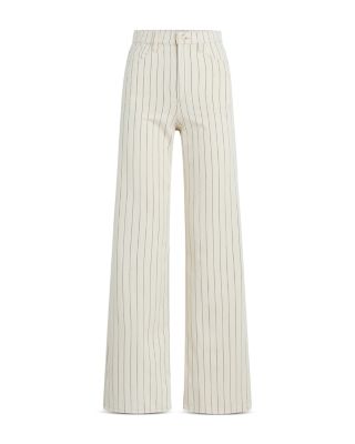 The Mia Wide Leg Ankle Jeans in Natural Stripe