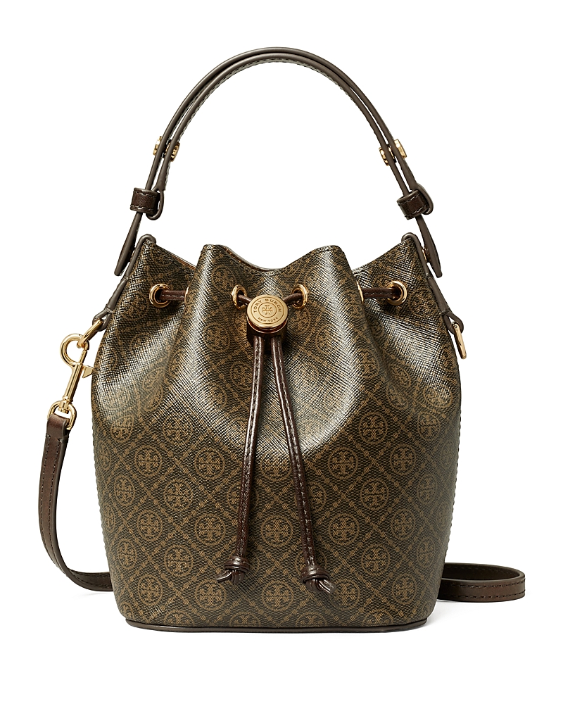 Tory Burch T Monogram Coated Canvas Mini Bucket Bag