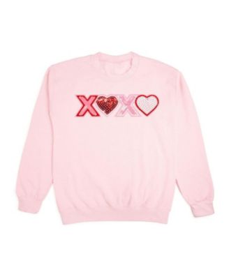 Sweet Wink - Women's XOXO Sequin Patch Valentine's Day Sweatshirt