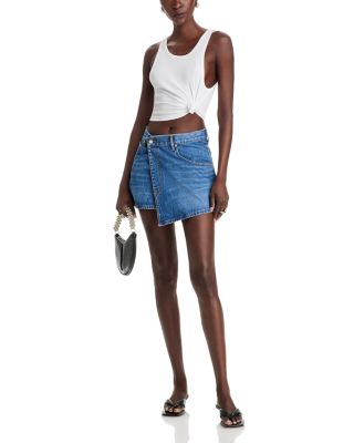 Denim Wrap Mini Skirt