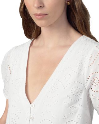 The Halle Short Sleeve Eyelet Blouse