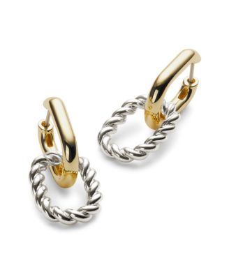 Double Ash Double Two Tone Hoop Earrings