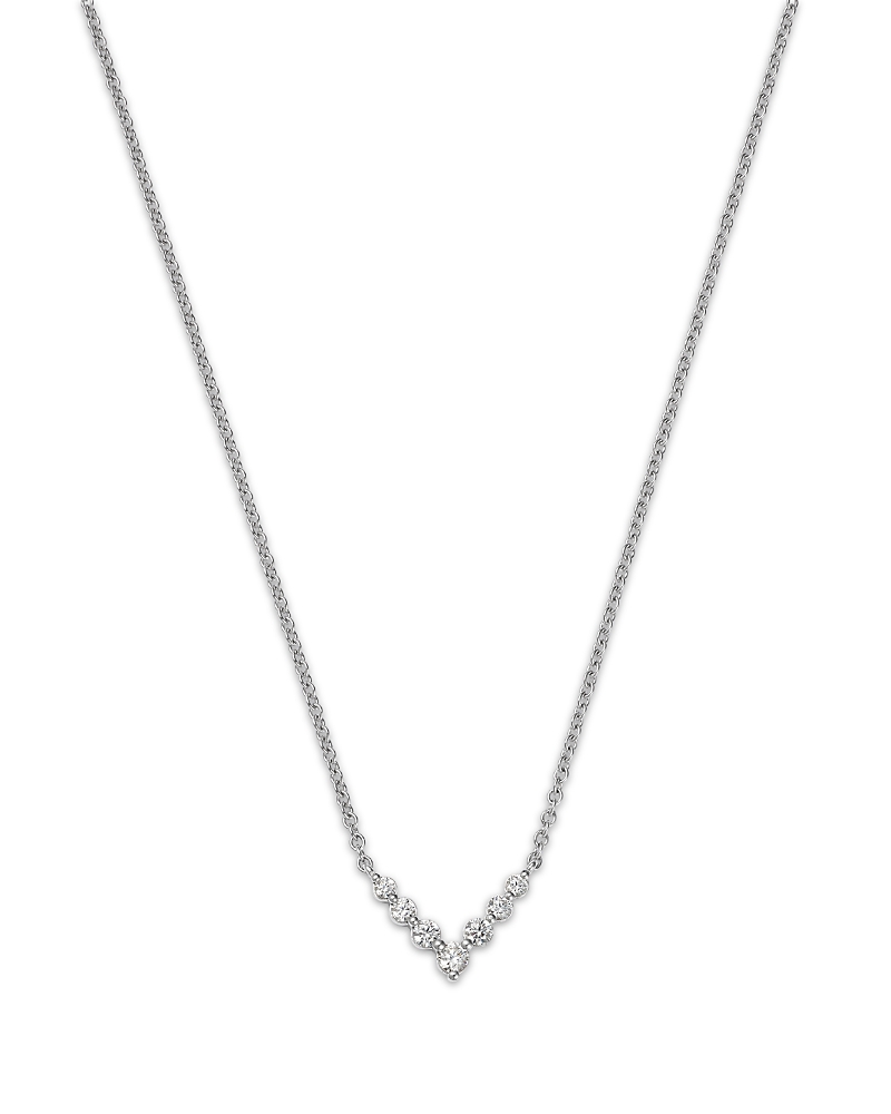 Bloomingdale's Fine Collection Diamond Chevron Necklace In 14k White Gold, 0.16 Ct. T. W. In White