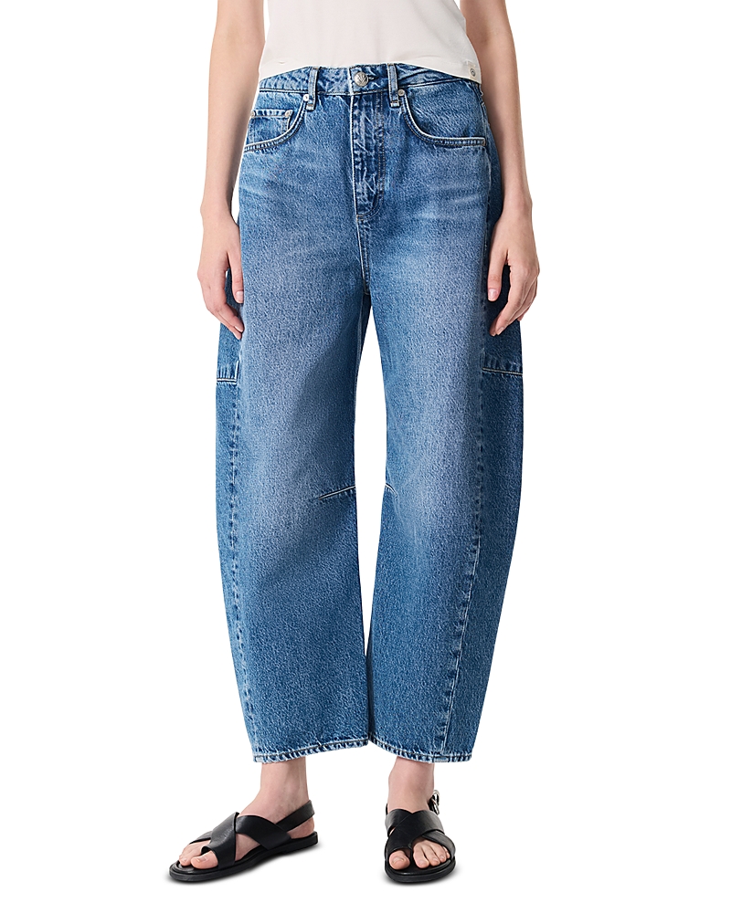 Rag & Bone Charlie High Rise Barrel Jeans In Accord In Blue