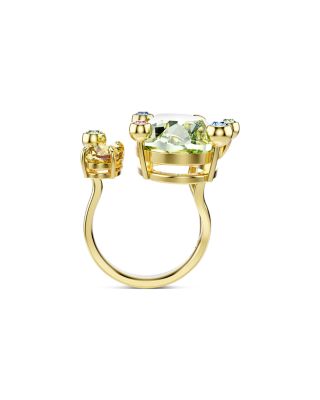 Gema Mixed Cut Multicolor Crystal Cuff Ring
