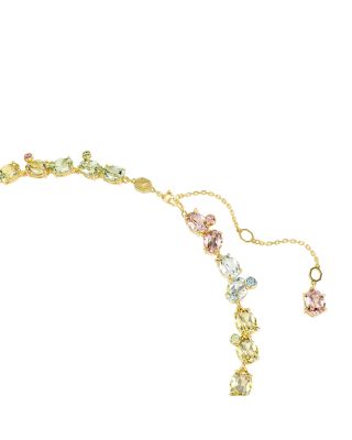 Gema Mixed Cut Multicolor Crystal Tennis Necklace, 14.875-17.75&amp;quot;