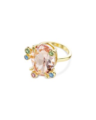 Gema Mixed Cut Multicolor Crystal Rings, Set of 3
