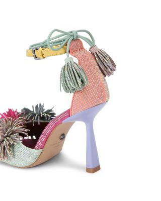 Women&#39;s Pom Pom Ankle Strap Sandals