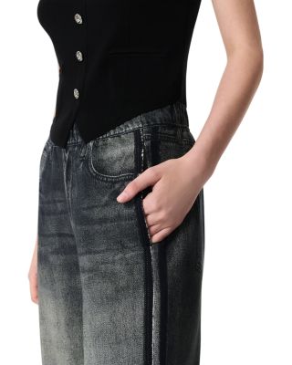 Miramar Wide Leg Cotton Terry Track Pants