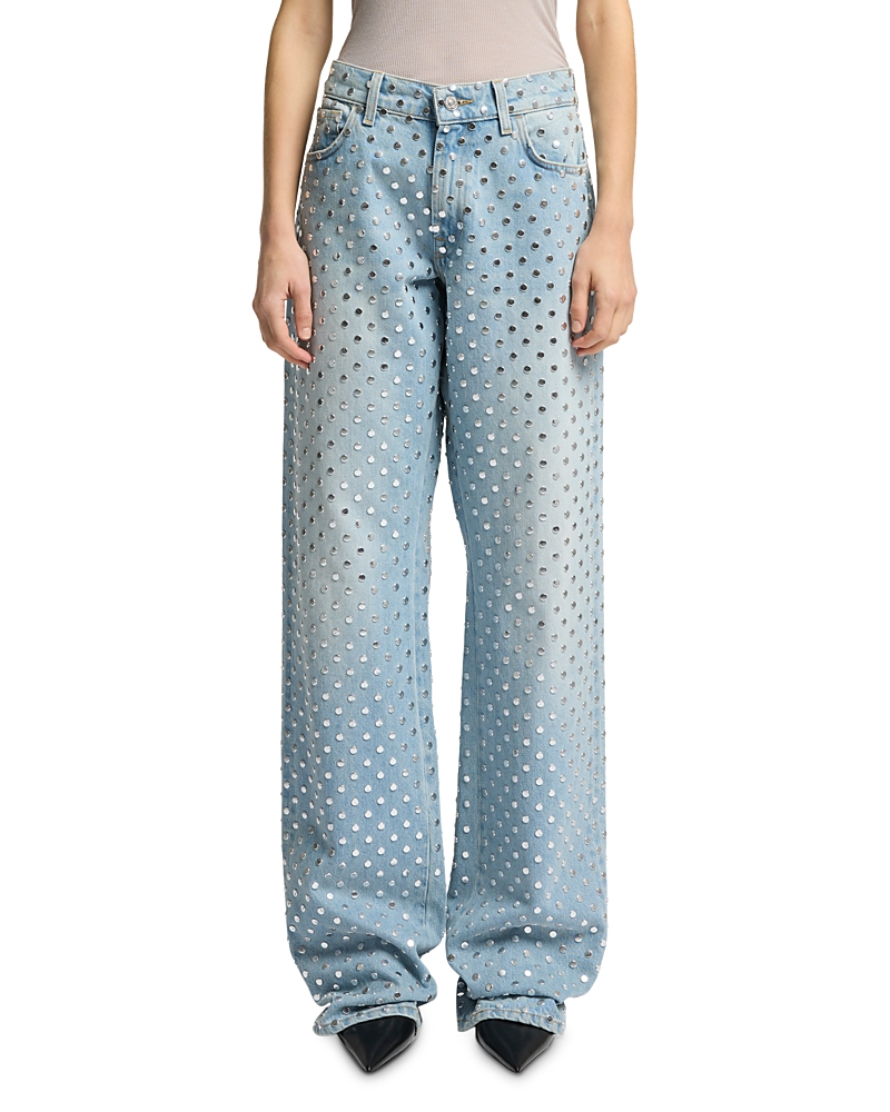 7 For All Mankind Straight Trouser High Rise Jeans In Bleach In Bleach