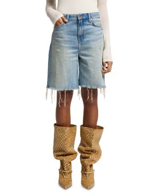 7 For All Mankind - Lola High Rise Jean Shorts in Peaches