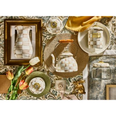 Mocha Check Squashed Pot 