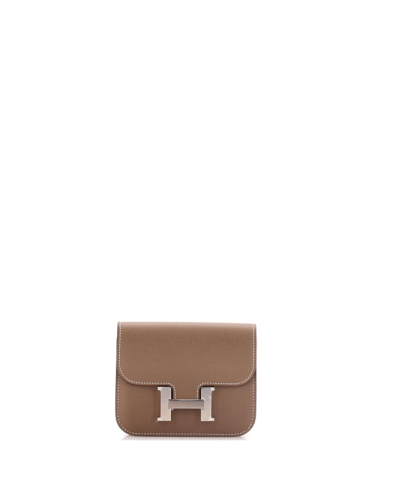 Pre-owned Pre-owned Hermes Hermes Constance Slim Wallet Epsom In Gray