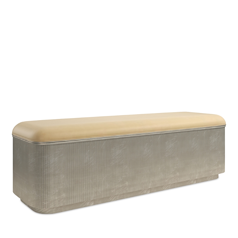 Caracole For The Love Of Bed Bench, Oracle In Oracle/gold Fabric