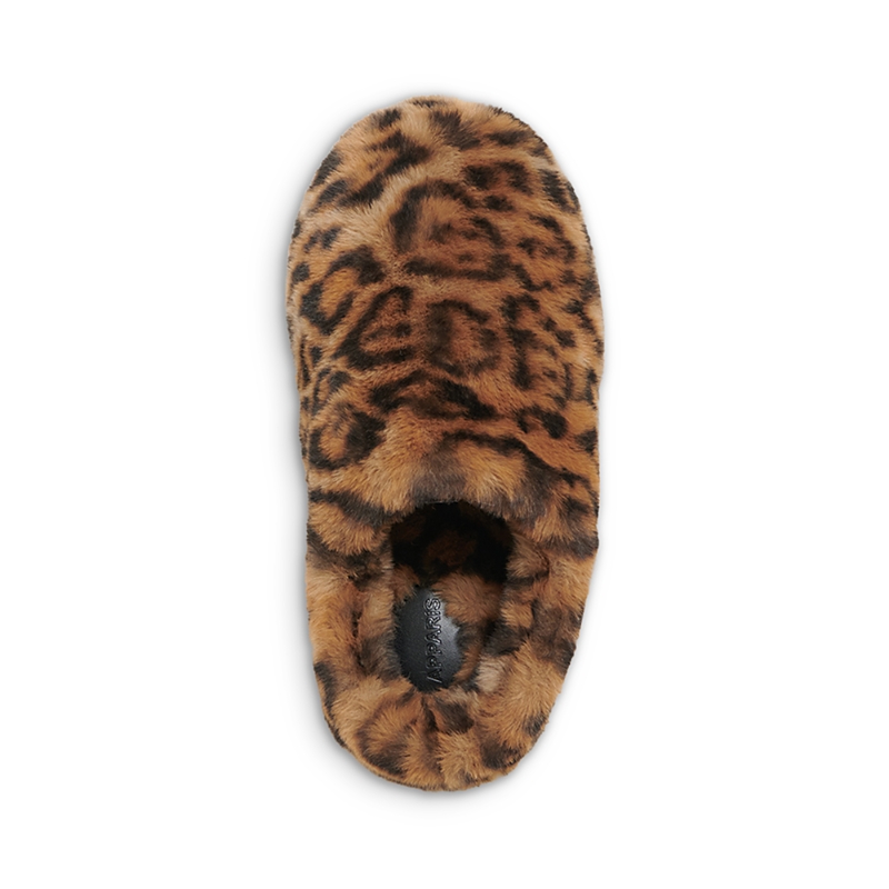 Apparis Astro Faux-fur Leopard-print Slippers In Brown