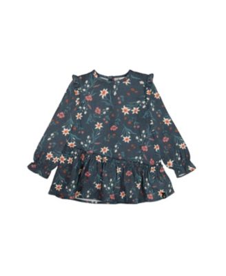 Deux par Deux - Girls' Printed Muslin Long Top with Flowers - Little Kid