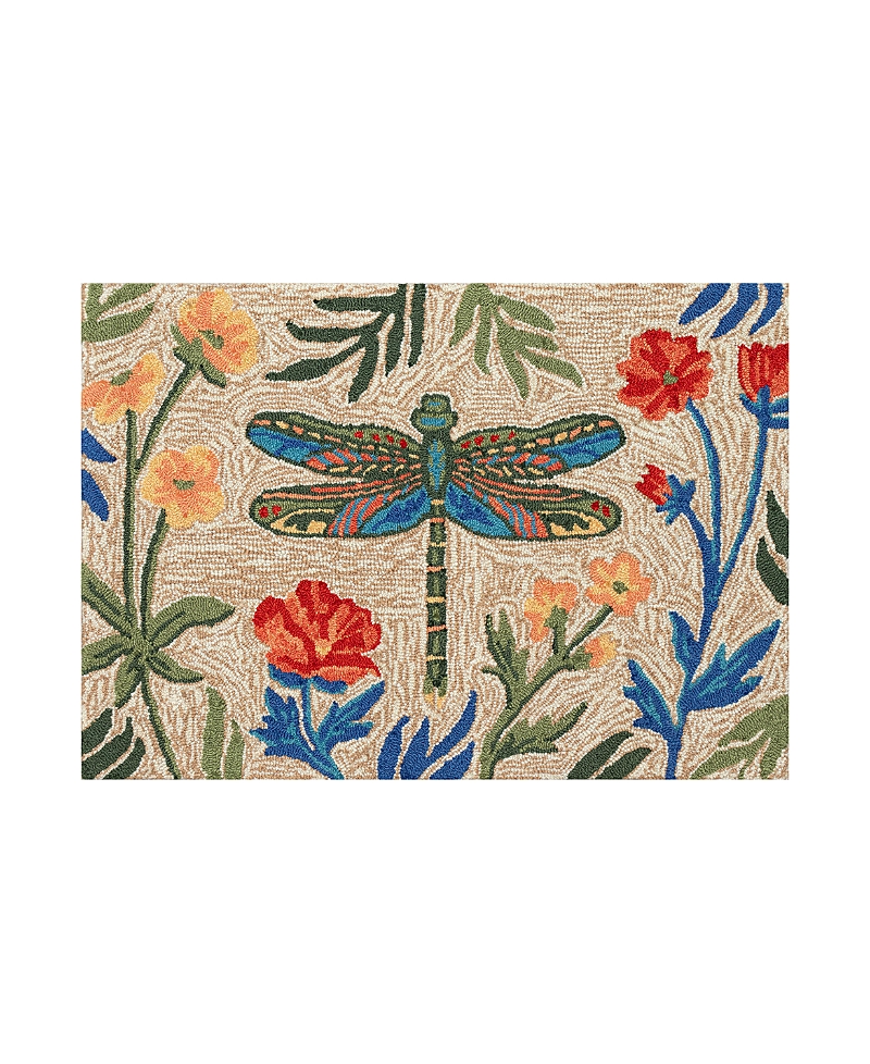 Liora Manne Frontporch Floral Dragonfly Area Rug, 2'6 X 4' In Multi
