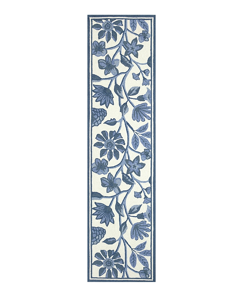 Liora Manne Capri Floral Vine Runner Area Rug, 2' X 5' In Blue