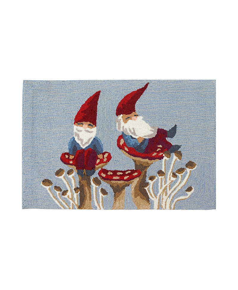 Liora Manne Frontporch Welcome Gnome Area Rug, 2' X 3' In Blue