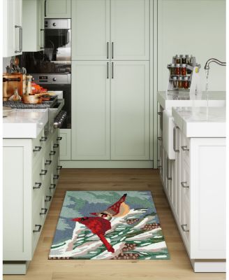 Liora Manne Frontporch Cardinal Christmas Day Area Rug, 1'8" x 2'6"