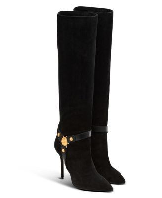 Balmain - Women's Slouchy Suede Heeled Eva Boots