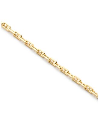 Solid Yellow Gold Anchor Chain Bracelet