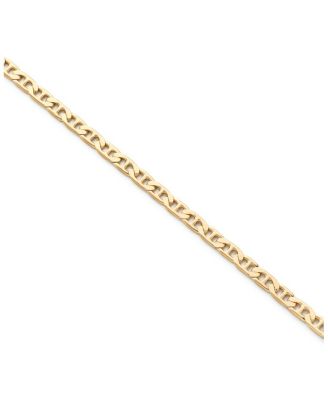 Solid Gold Flat Mariner Chain Bracelet