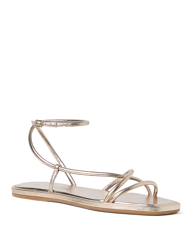 Loeffler Randall Noor Ankle Strap Metallic Sandal In Champagne
