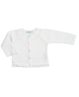 Feltman Brothers - Girls' Pointelle Ruffle Knit Cardigan - Baby