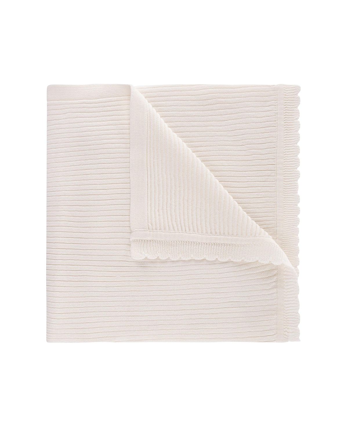 Feltman Brothers Unisex Scallop Trimmed Rib Knit Blanket - Baby