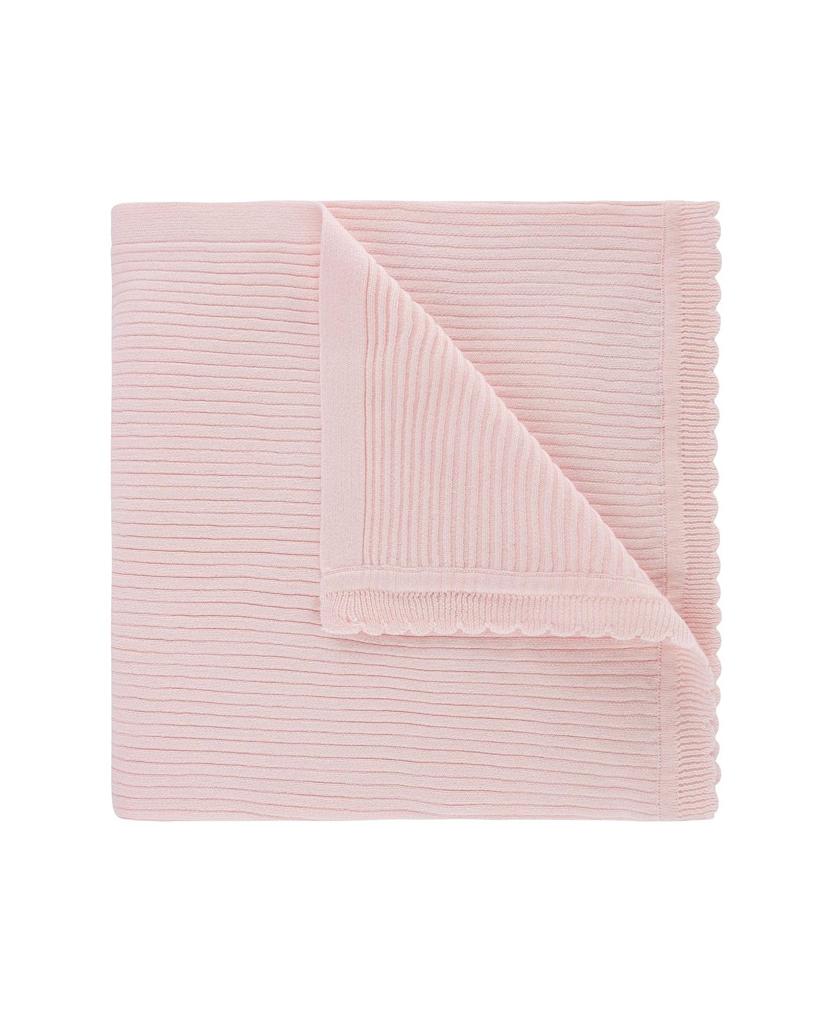 Feltman Brothers Unisex Scallop Trimmed Rib Knit Blanket - Baby