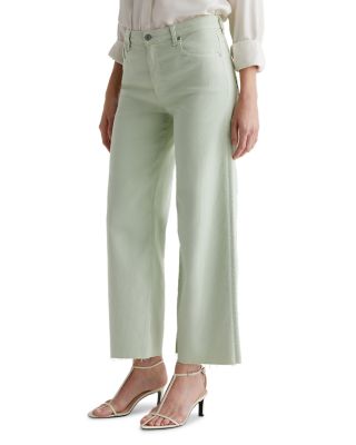  Saige High Rise Wide Leg Crop Jeans in Pistachio