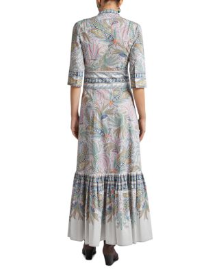 Printed Split Neck Maxi Dress