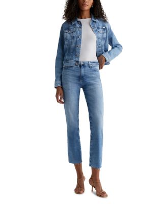 Mari Mid Rise Crop Straight Leg Jeans in Central Coast
