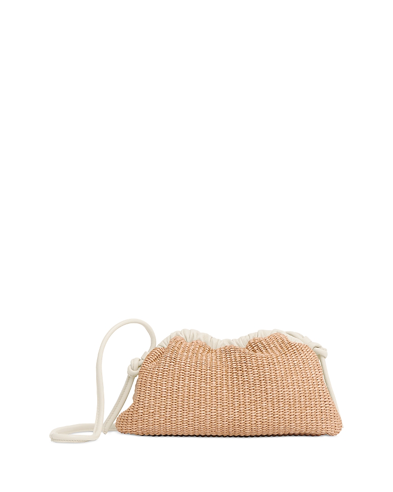 Mansur Gavriel Mini Cloud Woven Raffia Clutch In Natural/jasmin