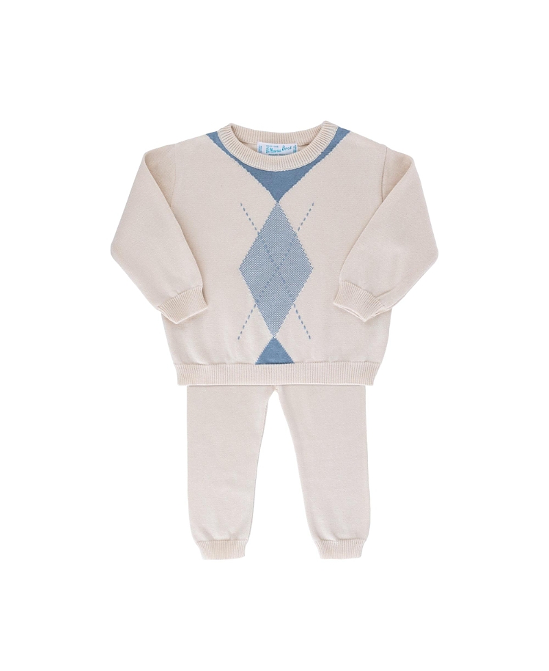 Feltman Brothers Boys' Argyle Knit Set - Baby, Little Kid In Ecru