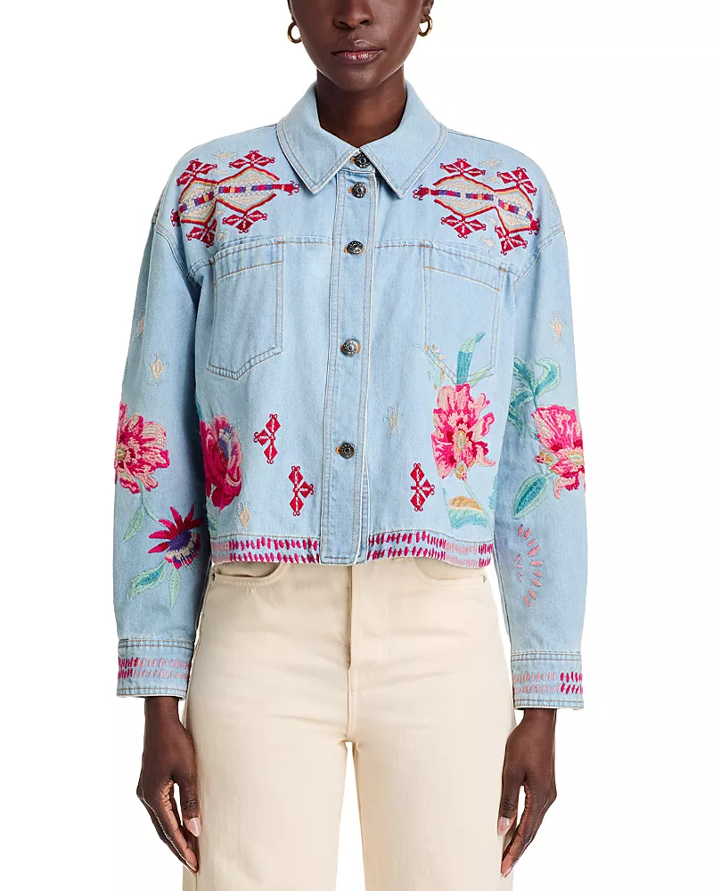 Johnny Was Talulla Cropped Denim Jacket
