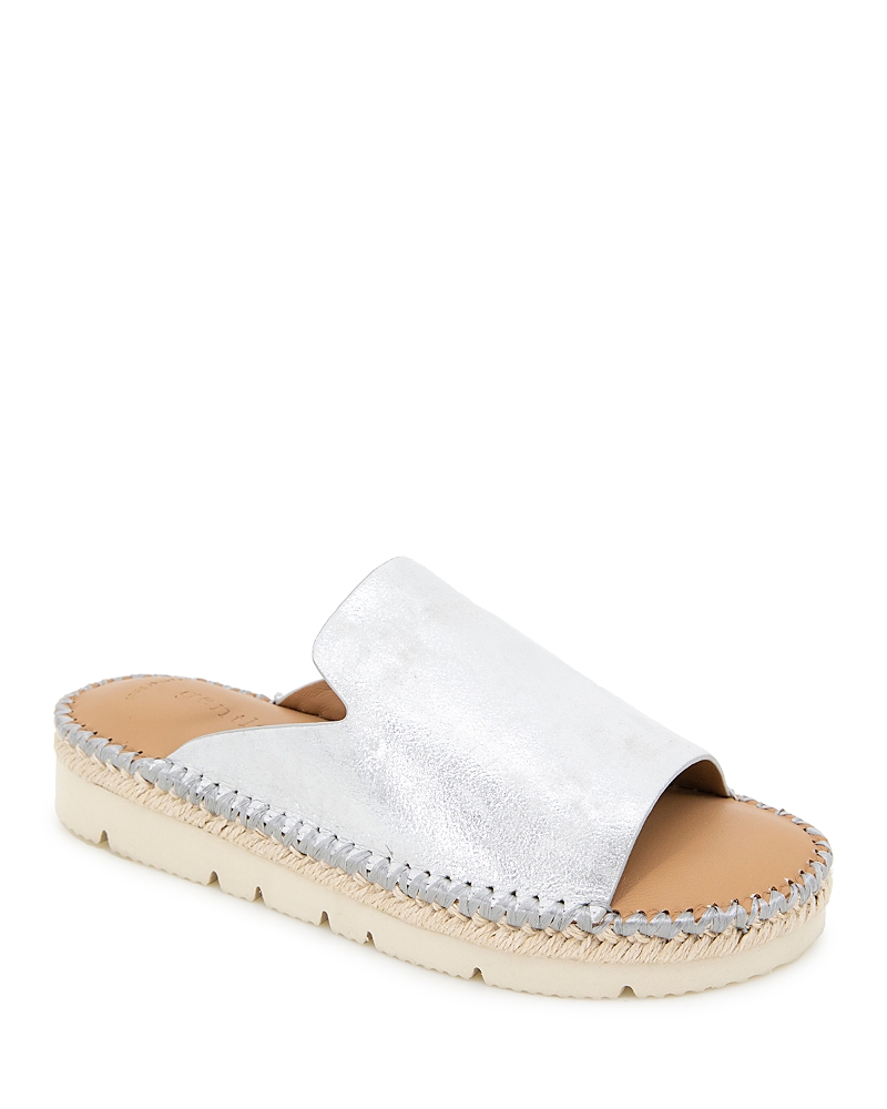 Gentle Souls By Kenneth Cole Leilani Slide Sandal In Silver Leather