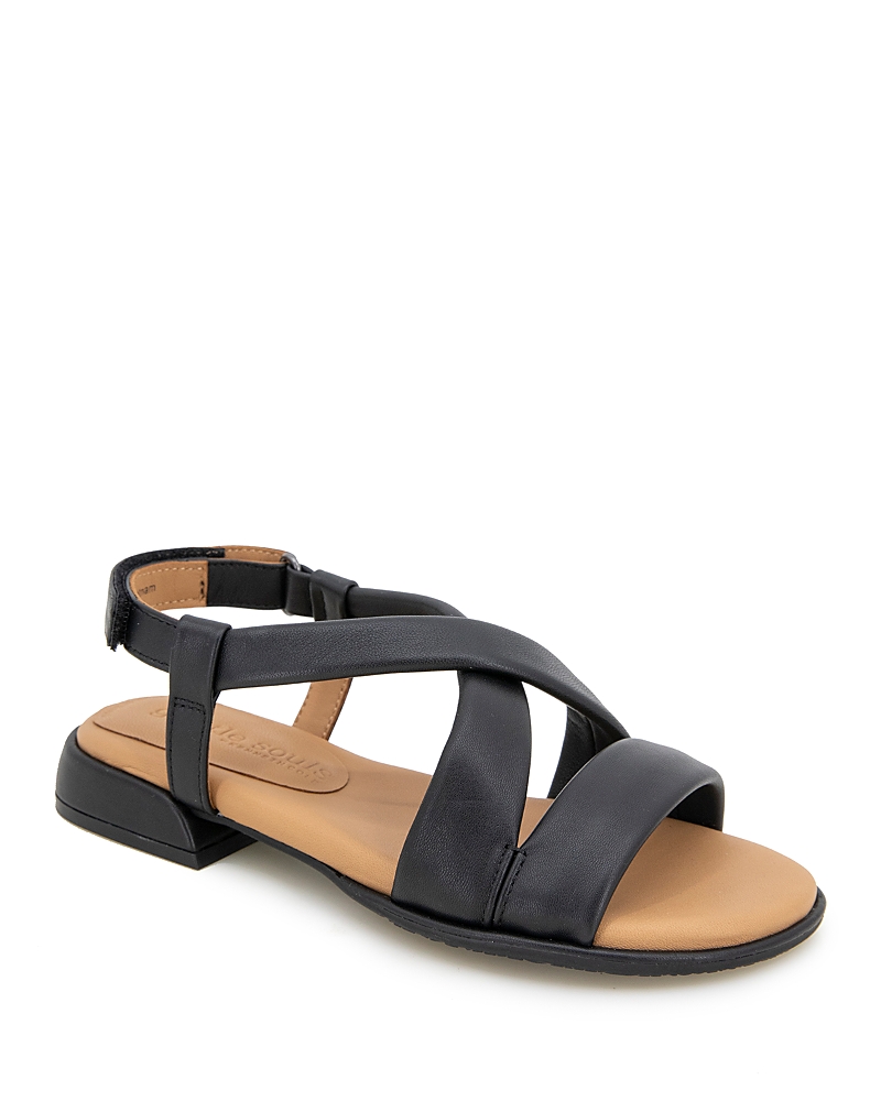 Shop Gentle Souls By Kenneth Cole Women's Heather Sandals In Black Leather