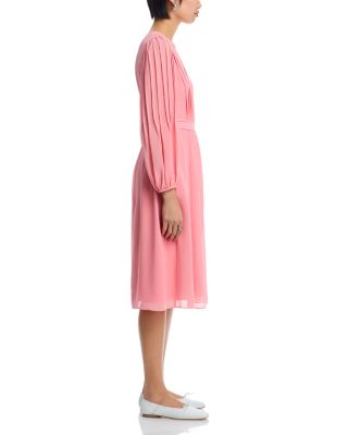 Tatum Pintucked V Neck Midi Dress
