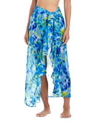 Bleu Rod Beattie - Chiffon Long Ruffle Sarong Cover-Up