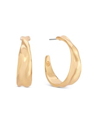 Ettika - Liquid Lux 18K Yellow Gold Plated Hoop Earrings, 1.2" diameter