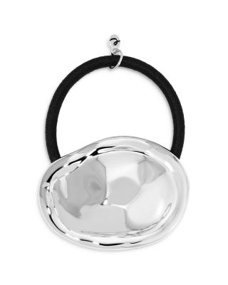 Ettika - Liquid Lux Oval Hair Tie in Silver Tone